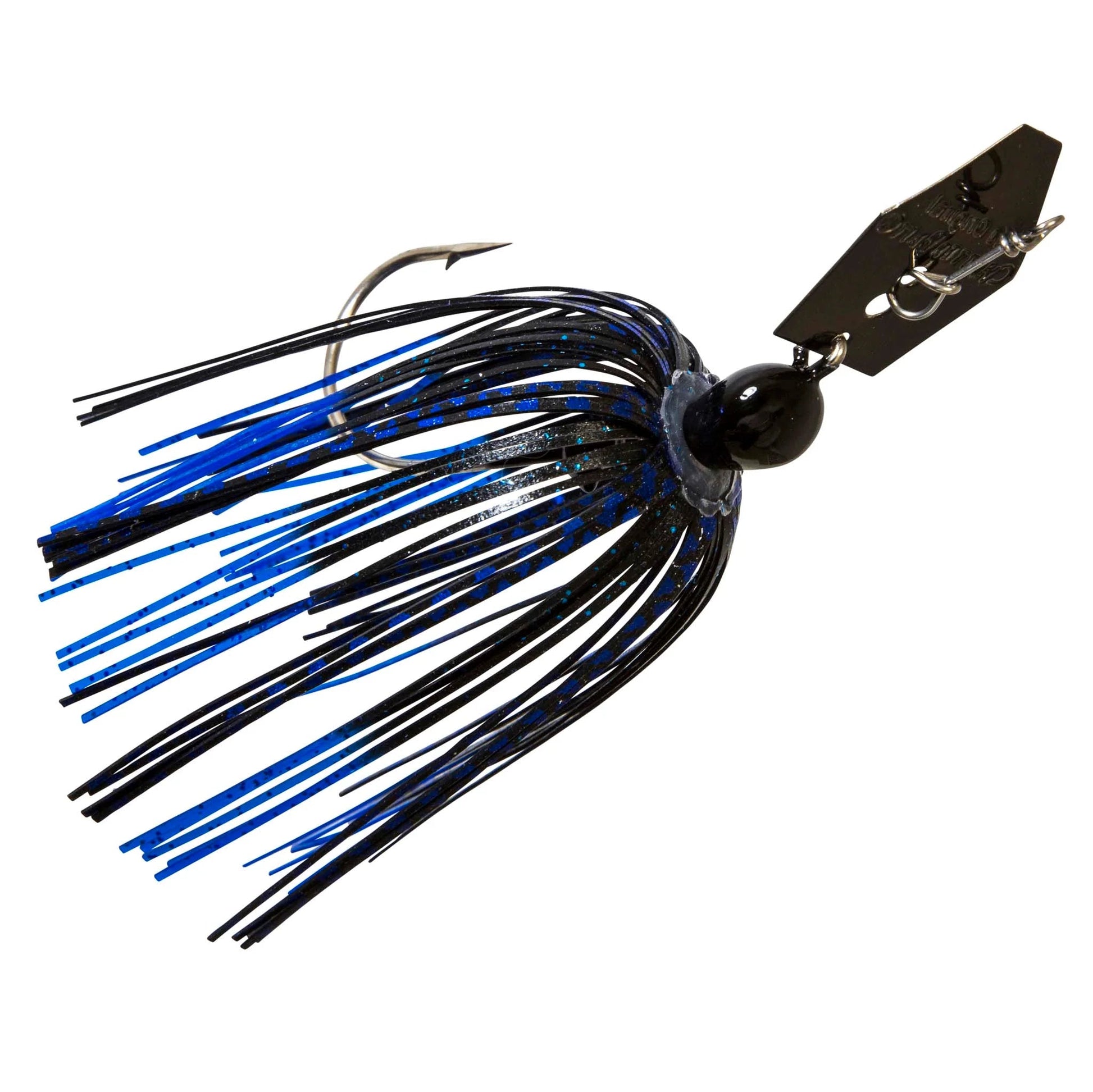 Chatterbait Lure in Blue Black with Black Nickle Blade