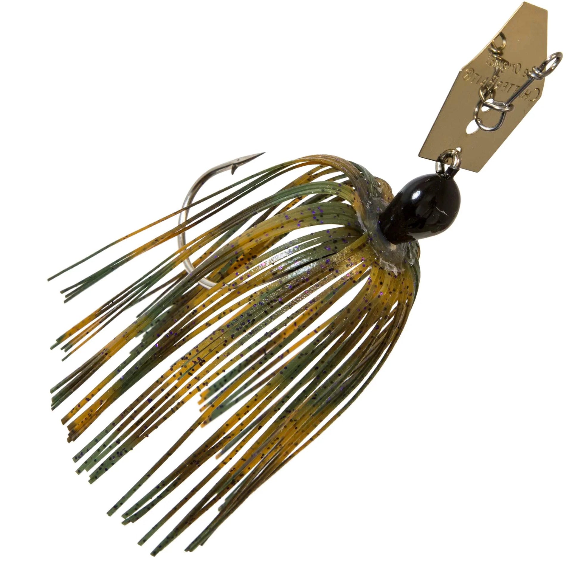 Chatterbait Lure in Green Pumpkin and Purple